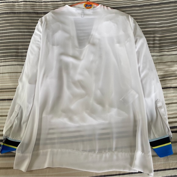 BCBGMAXAZRIA Seraphina Striped Surplice Blouse, Size Small - Picture 4 of 11